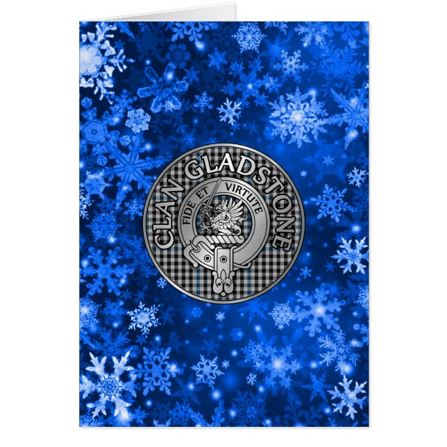 Cartão Clan Gladstone Crest & Tartan (Frente)