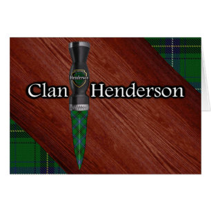 Cartão Clan Henderson Tartan Sgian Dubh Blade