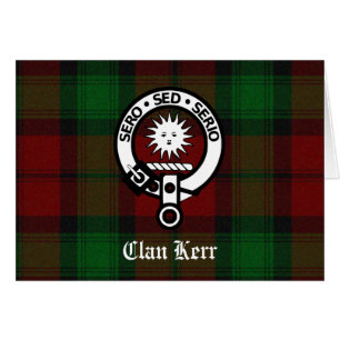 Cartão Clan Kerr Crest Crachá Tartan