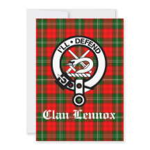 Clan Lennox Crest Crachá & Tartan Saudação
