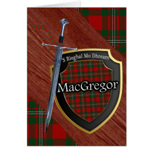 Cartão Clan MacGregor Tartan Scottish Shield & Sword