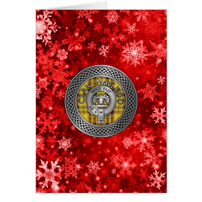 Cartão Clan MacLeod Crest & Tartan Knot (Frente)