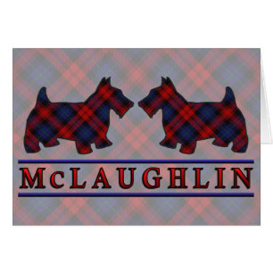 Cartão Clan McLaughlin MacLachlan Tartan Scottie Dogs