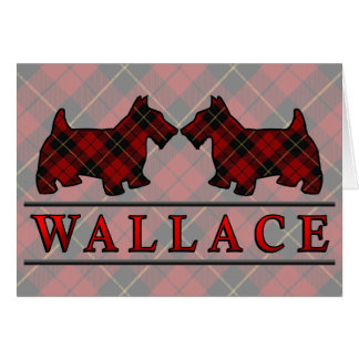 Cartão Clan Wallace Tartan Scottie Dogs