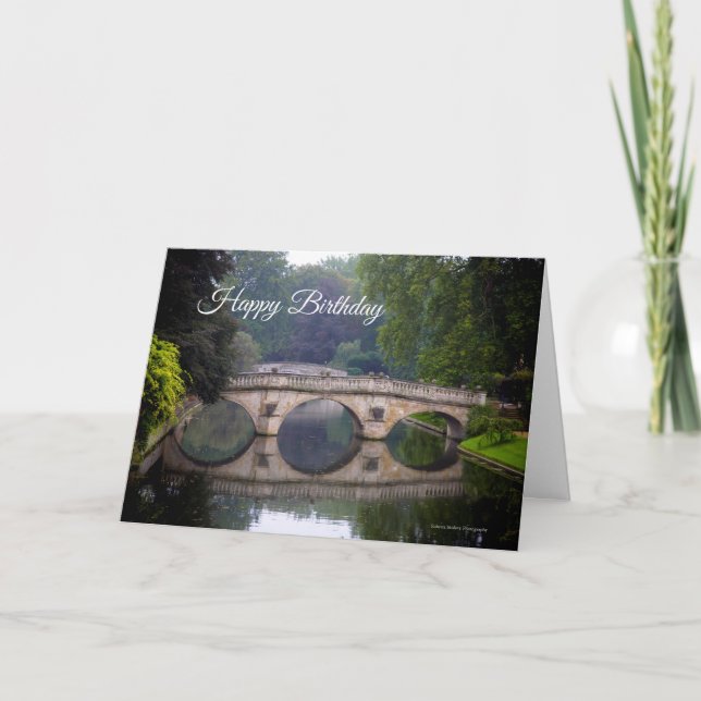 Cartão Clare College Bridge, Cambridge Birthday Card (Frente)
