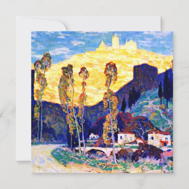 Cartão Clarence Gagnon art, noite, Siena (Frente)