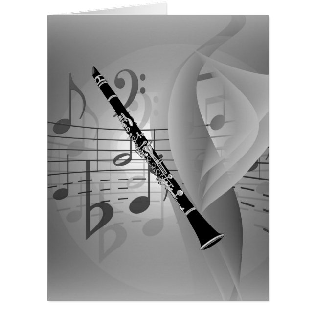 Cartão Clarinet com Acentos Musicais (Frente)