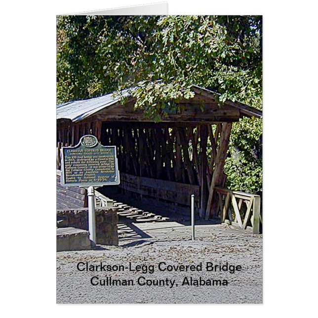 Cartão Clarkson Covered Bridge Alabama (Frente)