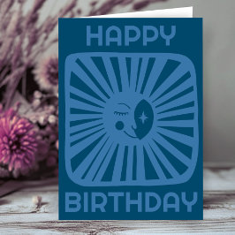 Cartão Claro Brilho Lua FELIZ ANIVERSÁRIO BDAY Personaliz