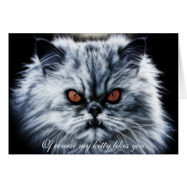 Cartão "Claro que meu gatinho gosta de você...." (Frente Horizontal)