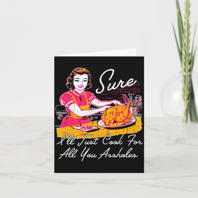 Cartão Claro que vou cozinhar para todos vocês manga long (Frente)