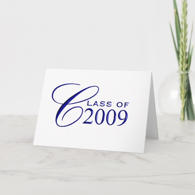 Cartão Class of 2009 Graduation - Blue - Blank Inside (Frente)