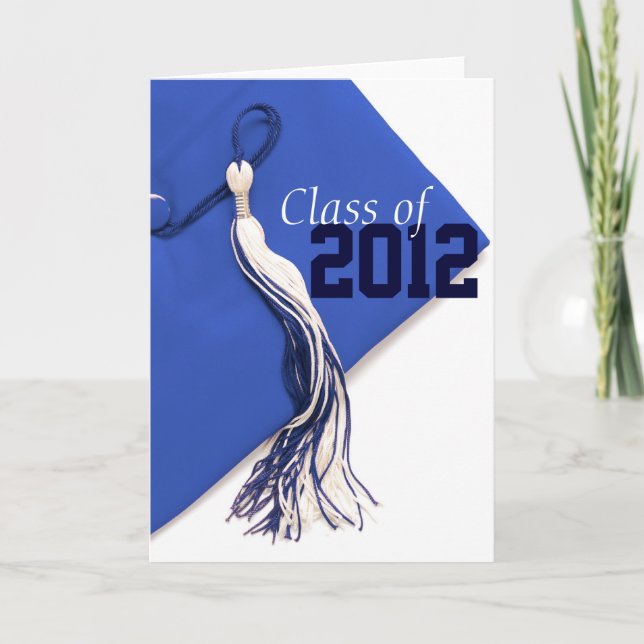 Cartão Class of 2012 Blue Graduation Card (Frente)