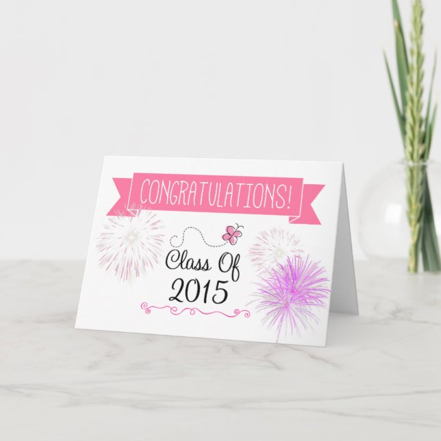 Cartão Class of 2015 Graduation Card (for her) (Frente)