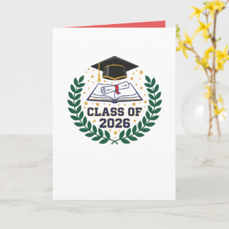 Cartão Class of 2026 Graduation Cap Folded Blank Card