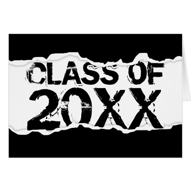 Cartão Classe de ano personalizável (rasgamento de página (Frente horizontal)