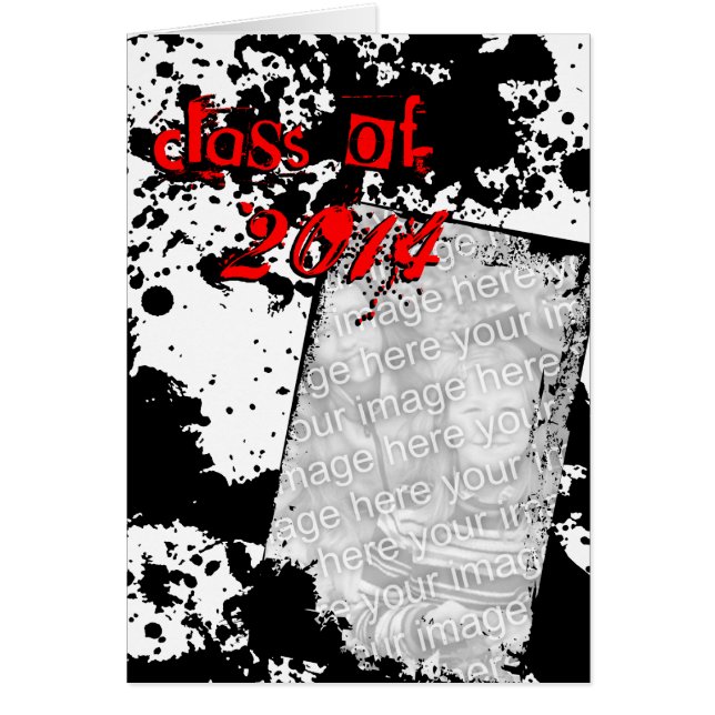 Cartão classe de formando de Grunge de 2014 (Frente)