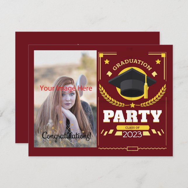 Cartão Classe de Foto da Festa de formatura 2023 (Frente/Verso)