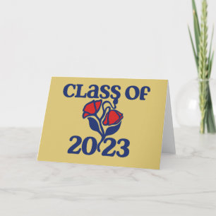 Cartão Classe de graduação de designs de rosa vermelha re