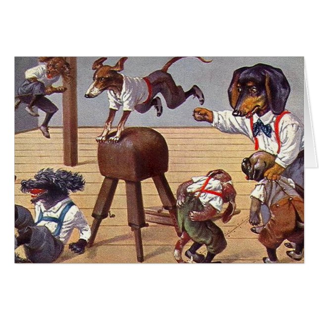 Cartão Classe do Gym para cães (Frente Horizontal)