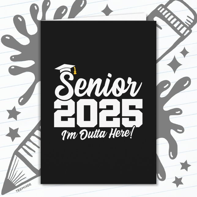 Cartão Classe do Segundo grau de graduação de 2025 - Mais (Criador carregado)