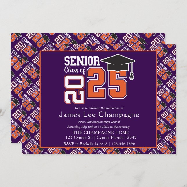 Cartão Classe Púrpura e Laranja de 2025 (Frente/Verso)