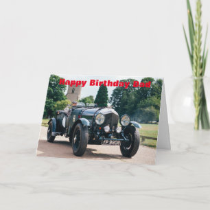 Cartão Classic 1934 Bentley Birthday Card for Dad