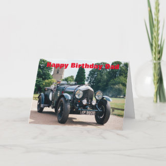 Cartão Classic 1934 Bentley Birthday Card for Dad