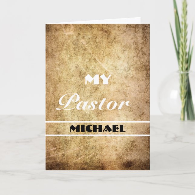 Cartão Classic Aged Paper Pastor Appreciation Card (Frente)
