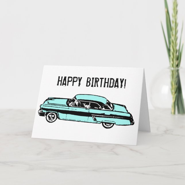 Cartão Classic Car HAPPY BIRTHDAY! (Frente)