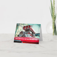 Classic Car Modified Motor Blower Birthday Card