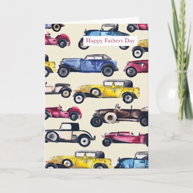 Cartão Classic Cars Father's Day Card (Frente)