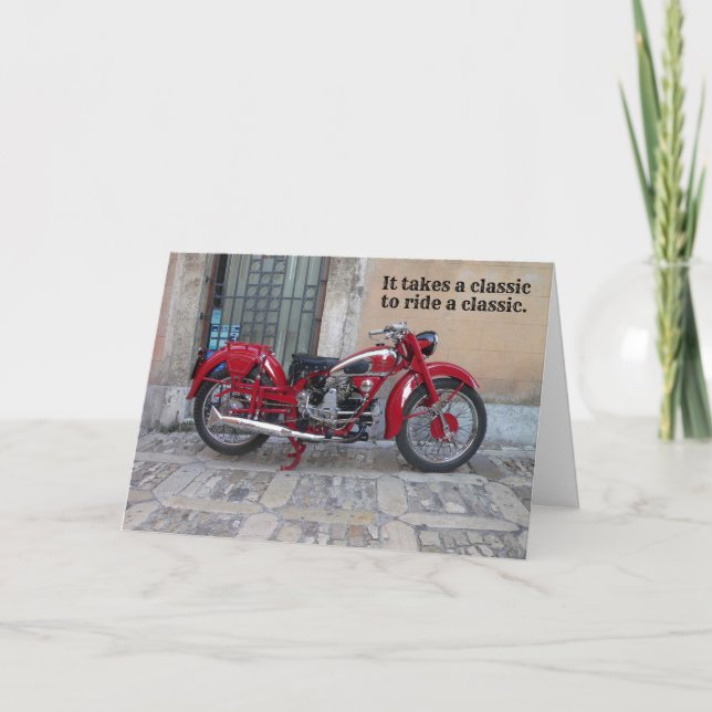 Cartão Classic Euro Moto Guzzi Motorcycle Birthday Card (Frente)