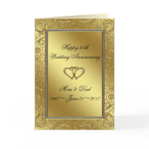 Classic Golden Wedding Anniversary Greeting Card