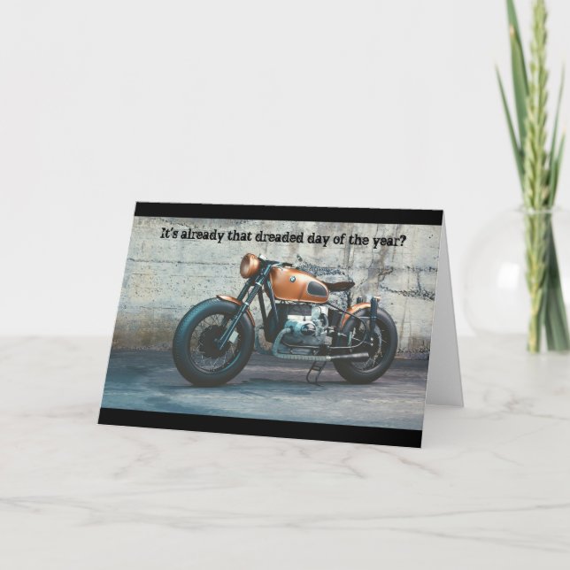 Cartão Classic Motorcycle Birthday Card (Frente)