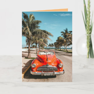 Cartão CLASSIC RED CAR BIRTHDAY Greeting Card