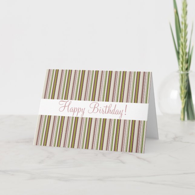 Cartão Classic Stripes "Birthday Card" (Frente)