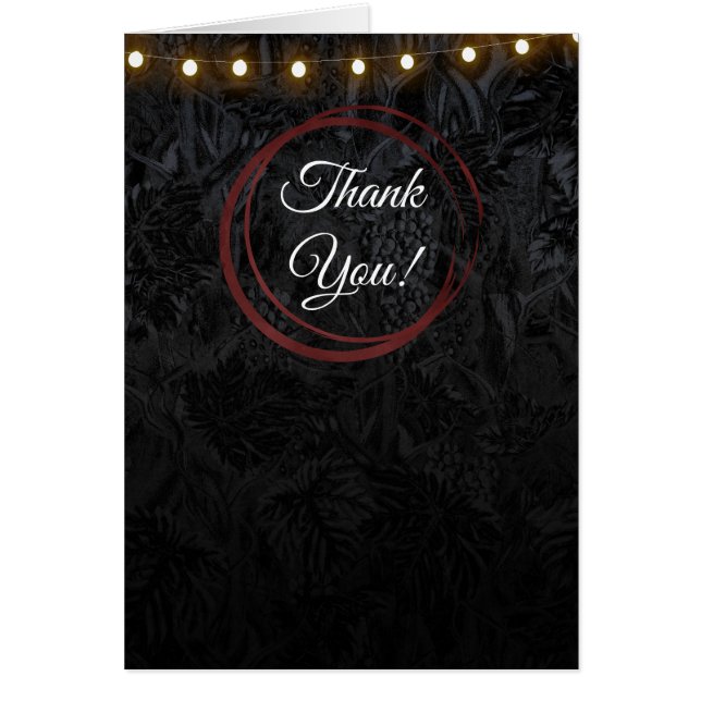 Cartão Clássica do Vinho Vermelho Negro Clássico Moderno  (Frente)