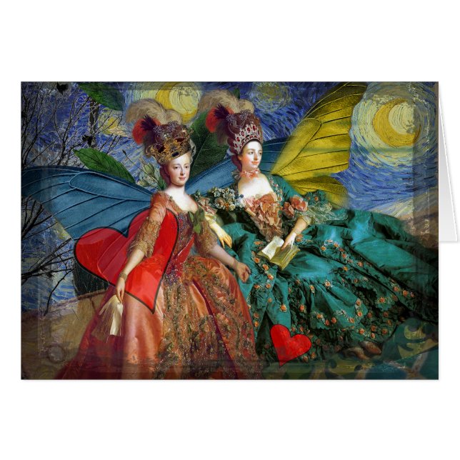 Cartão Clássica Gemini Whimsical Butterfly Mulher (Frente Horizontal)