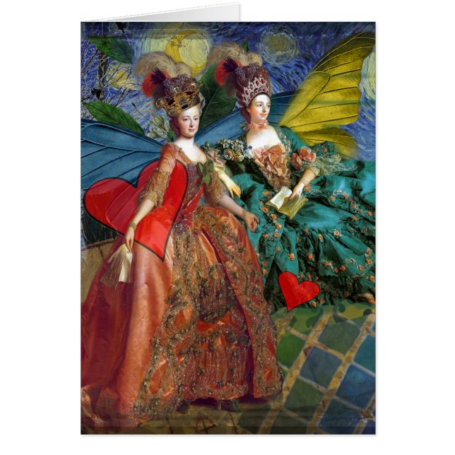 Cartão Clássica Gemini Whimsical Butterfly Mulher (Frente)