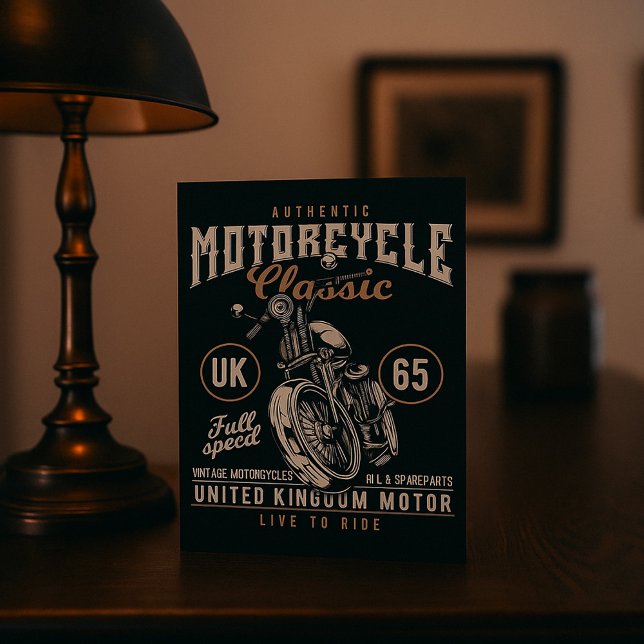 Cartão Clássico Autêntico de Motocicleta (Criador carregado)