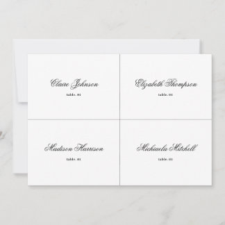 Cartão clássico de casamento preto e branco DIY