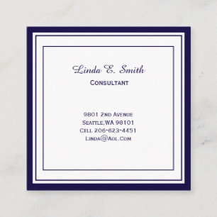 Cartão Clássico de Chamada Comercial Bordada