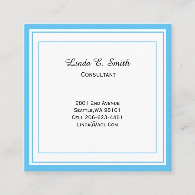 Cartão Clássico de Chamada Comercial Bordada (Frente)