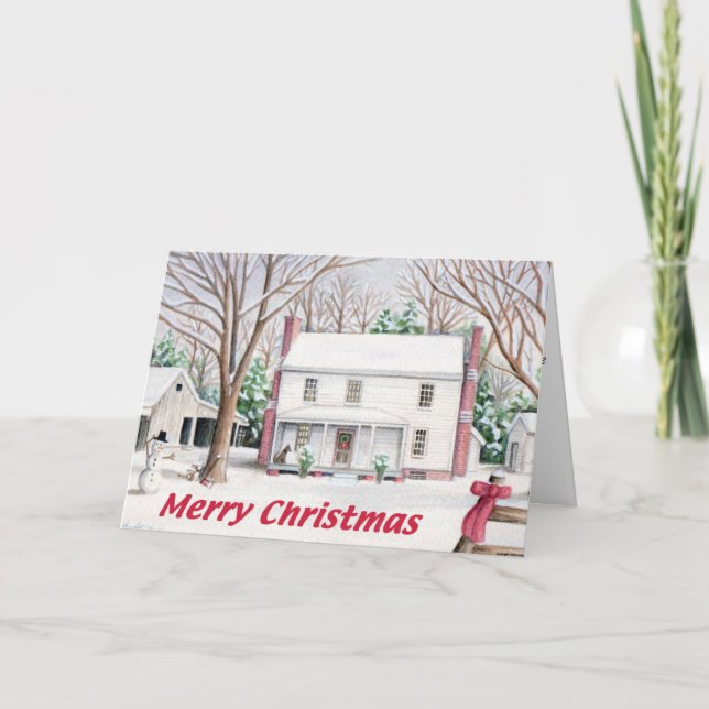 Cartão clássico de Fazenda de Natal (Frente)