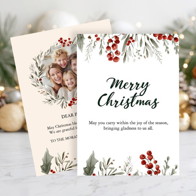 Cartão Clássico de Feliz Natal com Desejo de Inver (Criador carregado)