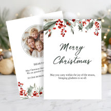 Cartão Clássico de Feliz Natal com Desejo de Inver