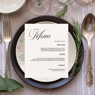 Cartão clássico de janto creme de casamento