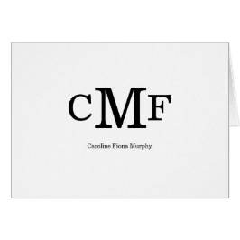 Cartão Clássico Elegante Moderno Simples 3 Monograma Inic