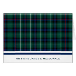 Cartão Clássico Personalizado Verde Escocês Tartan